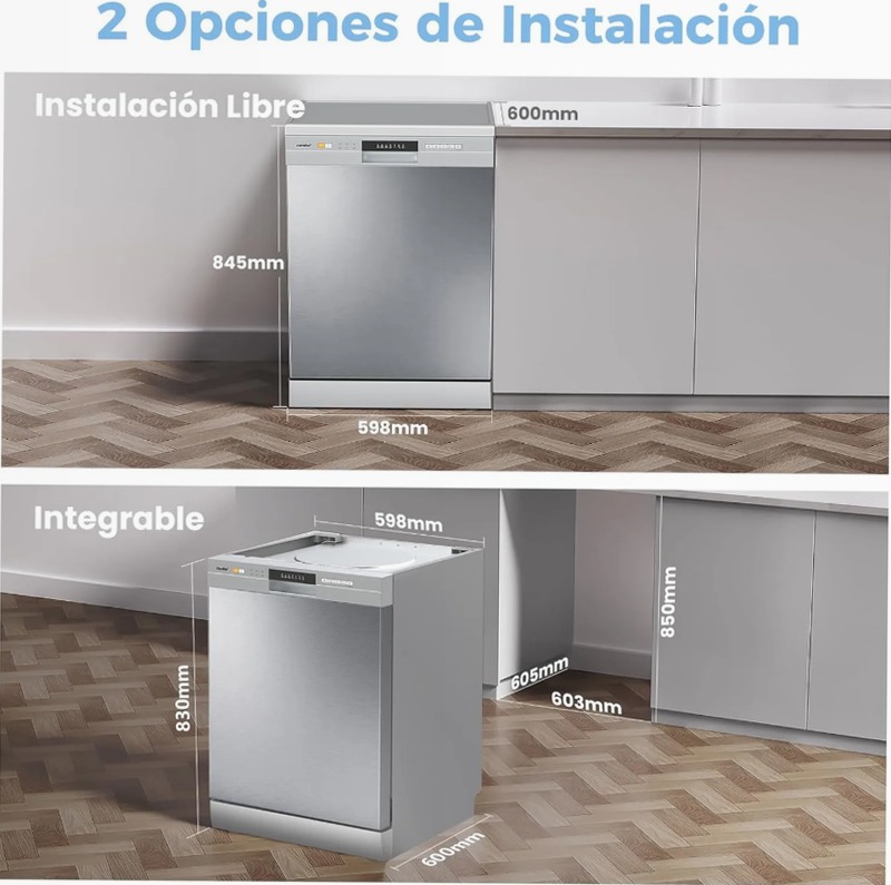 Lavastoviglie COMFEE CDWPB1215P-W E 12 Acciaio Libera