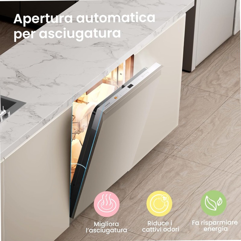 Lavastoviglie Smart COMFEE CDWPB1415P(S)-W-EU C 14 Acciaio Incasso