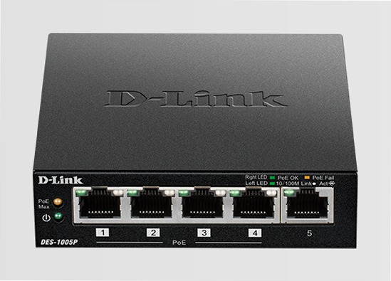 Switch D-Link DES-1005P - 5 Porte PoE Fast Ethernet 5 Gigabit