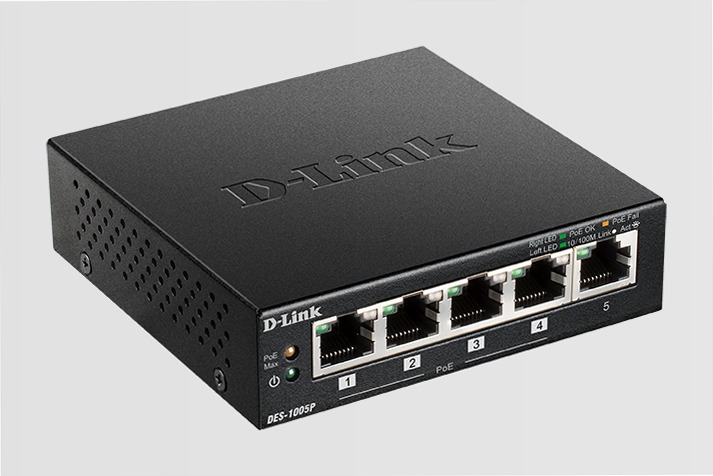 Switch D-Link DES-1005P - 5 Porte PoE Fast Ethernet 5 Gigabit