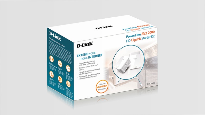 DHP-701AV PowerLine AV2 2000 HD Gigabit Starter Kit Wi-Fi 4 10 Gigabit 2000Mbps