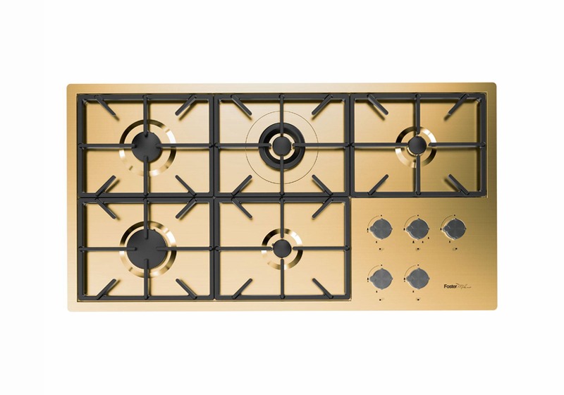 Piano Cottura Foster Milano PVD Gold Oro A Gas 5