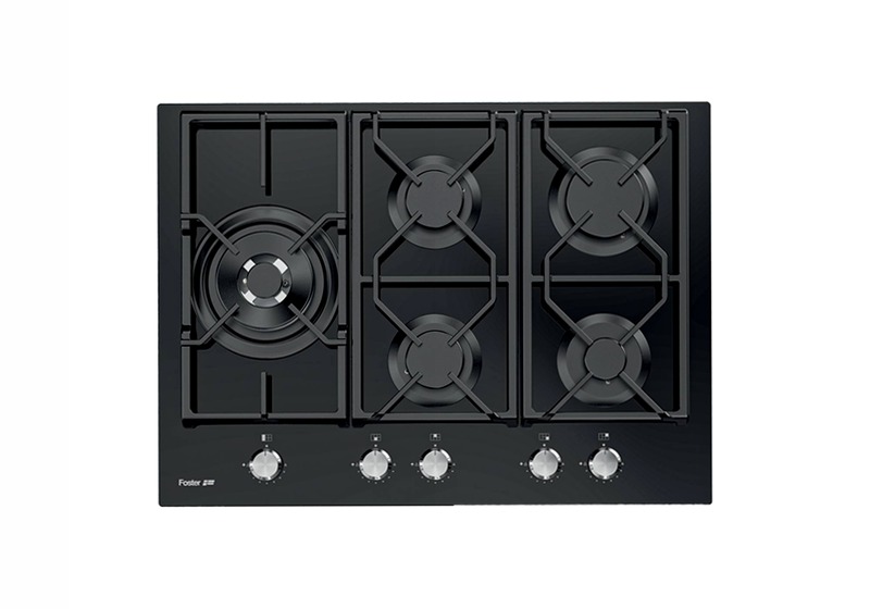 Piano Cottura Power Glass Nero A Gas 5