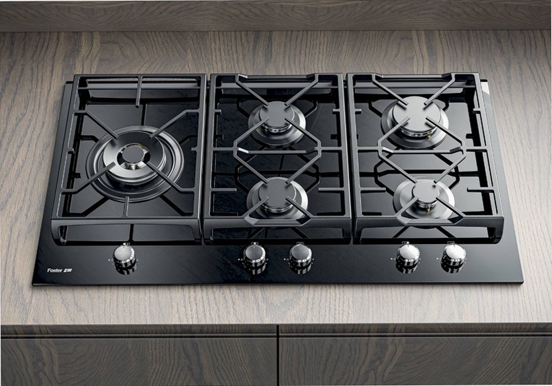 Piano Cottura Power Glass Nero A Gas 5