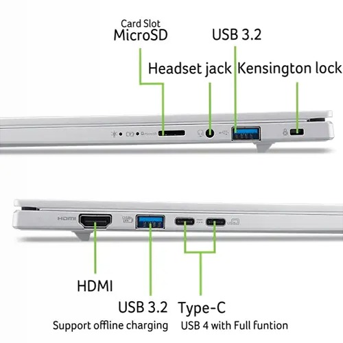 Acer Aspire 14 AI Notebook Argento 16 512 GB Windows 35,6 cm (14")