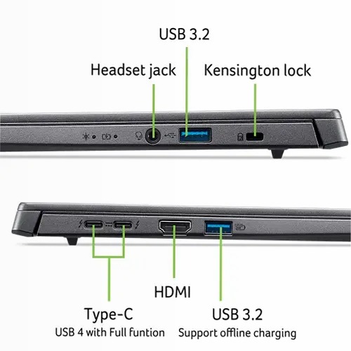 Acer Aspire 14 AI OLED Notebook - Grigio 32 Windows 35,6 cm (14")