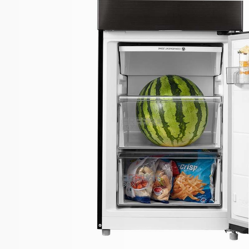 Frigorifero combinato Midea 378L - Acciaio Black Inox A 378lt Libera