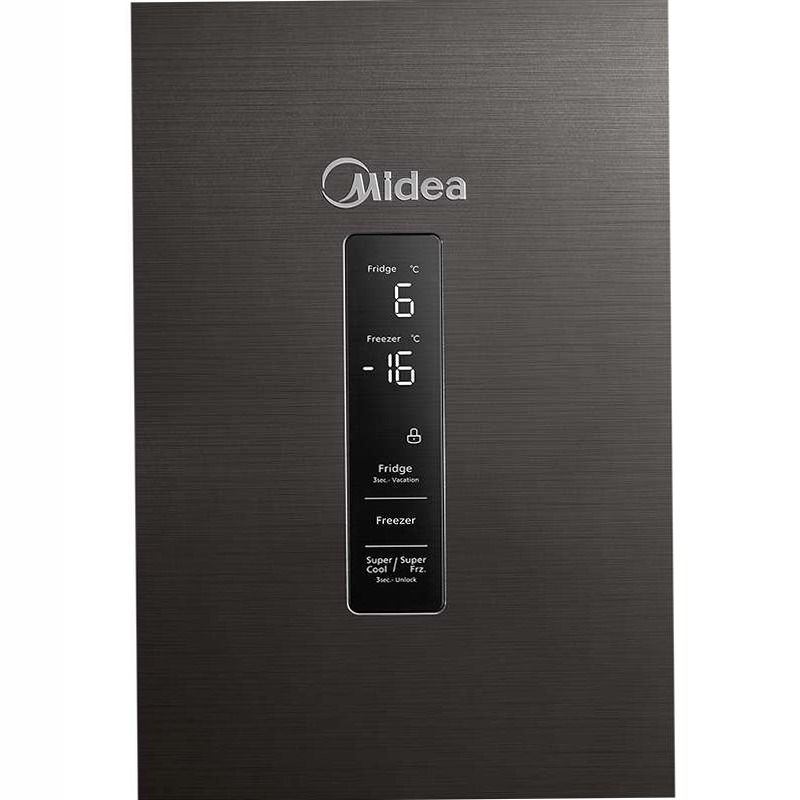 Frigorifero combinato Midea 378L - Acciaio Black Inox A 378lt Libera