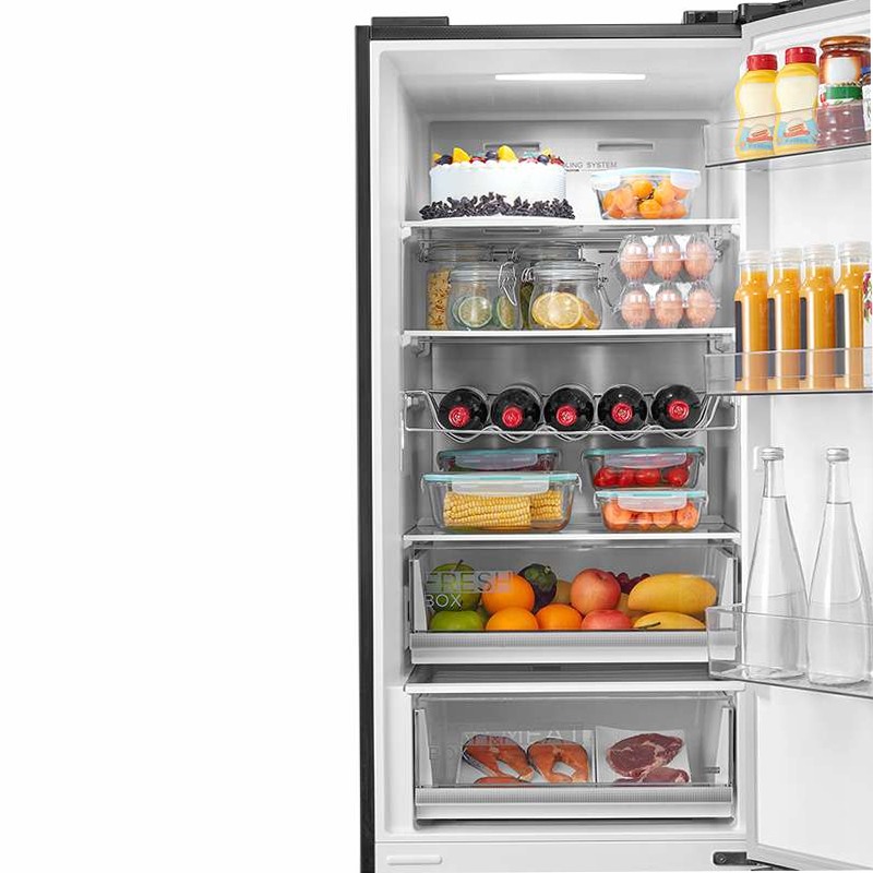 Frigorifero combinato Midea 378L - Acciaio Black Inox A 378lt Libera