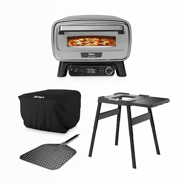 Forno elettrico per pizza e friggitrice ad aria da esterno Ninja Artisan con Custodia e Supporto MO201EUB 1.3 370°C Blu