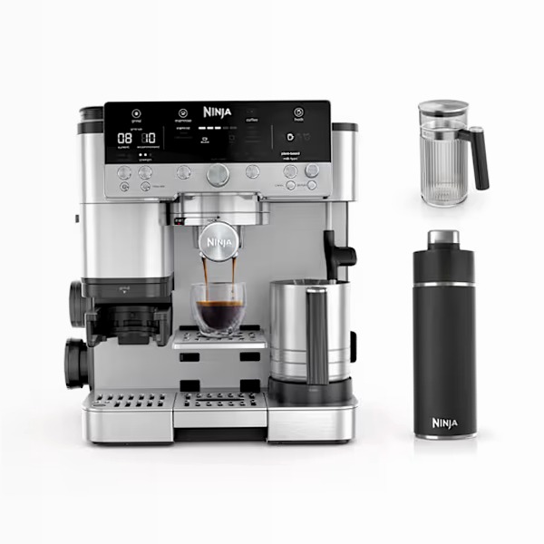 Macchina da caffè Ninja Luxe Café Premier 3-in-1 con caraffa e borraccia ES601EUBDW Argento