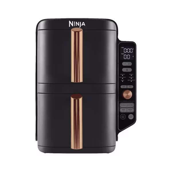 Friggitrice ad aria Ninja Double Stack XL da 9,5 L SL400EUDBCP | Edizione limitata con finiture in rame e accessori in regalo 9.5lt Nero