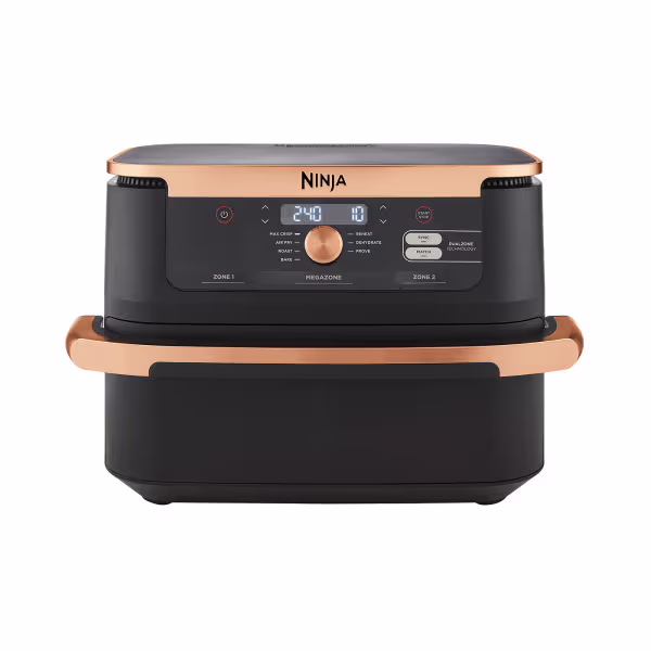 Friggitrice ad aria Ninja FlexDrawer da 10,4 L AF500EUDBCP | Edizione limitata con finiture in rame e accessori in regalo 10.4lt Nero