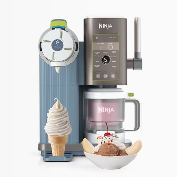 Gelatiera Ninja CREAMi Scoop & Swirl Blu e Grigio NC701EUND