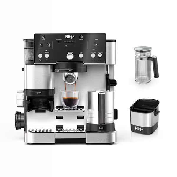 Macchina da caffè Ninja Luxe Café Essential 2-in-1 con accessori inclusi ES501EUB Argento