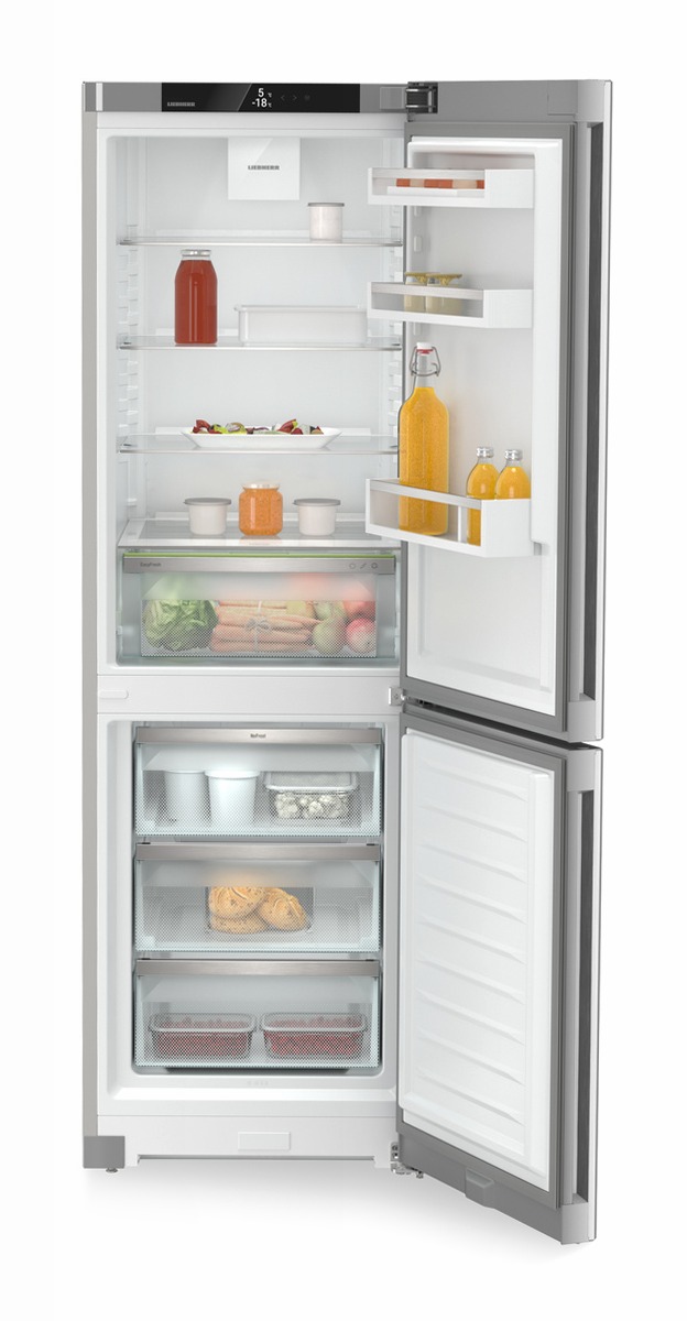 CNsfd 5203 - Combinazione frigo-congelatore NoFrost Argento D