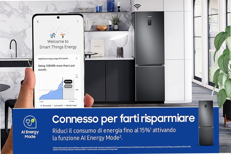 Frigorifero Combinato Samsung EcoFlex 1.85m 344L RB34C775CB1 Nero C