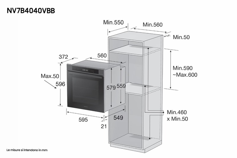 Forno Multifunzione Samsung Serie 4 76L NV7B4040VBB 76 A Beige