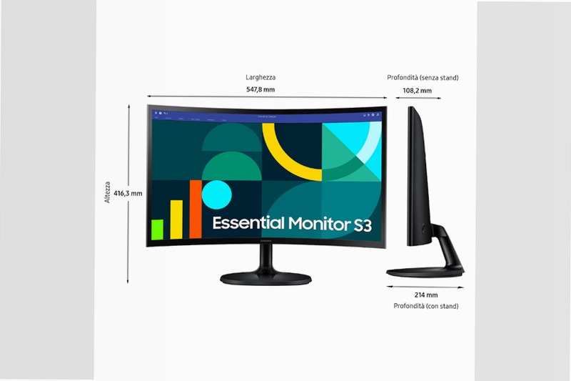 Monitor Curvo S36GD da 24'' Full HD Nero VA