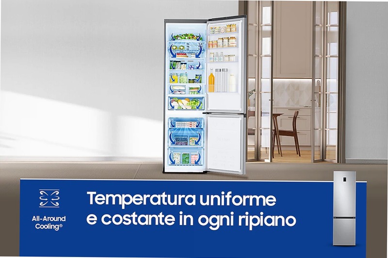Frigorifero Combinato Samsung EcoFlex AI 2m 390L RB38C672CSA C