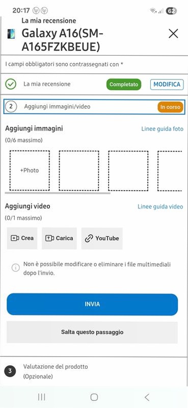Galaxy A16 - Display Super AMOLED & Tripla Fotocamera 6.7" 4GB Grigio