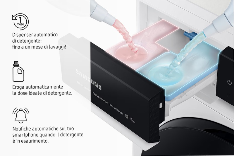 Lavatrice Samsung AI Control Ecodosatore 9Kg Bianco