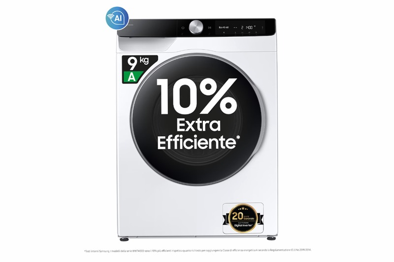 Lavatrice Samsung AI Control Ecodosatore 9Kg Bianco