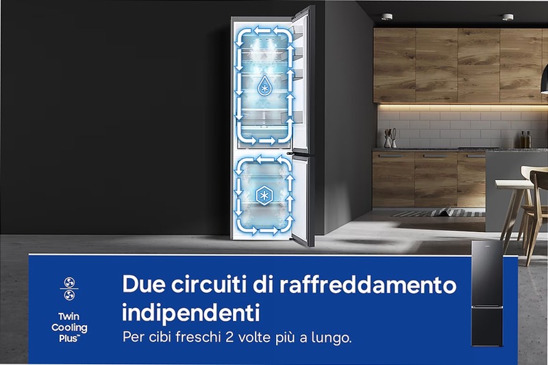 Frigorifero Combinato Samsung EcoFlex 2m 387L RL38T607BB1/EF Nero B