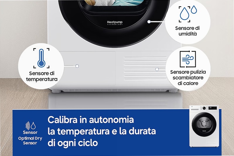 Asciugatrice Samsung Crystal EcoDry 8 Kg DV80DG52B0AEET 8kg C Bianco