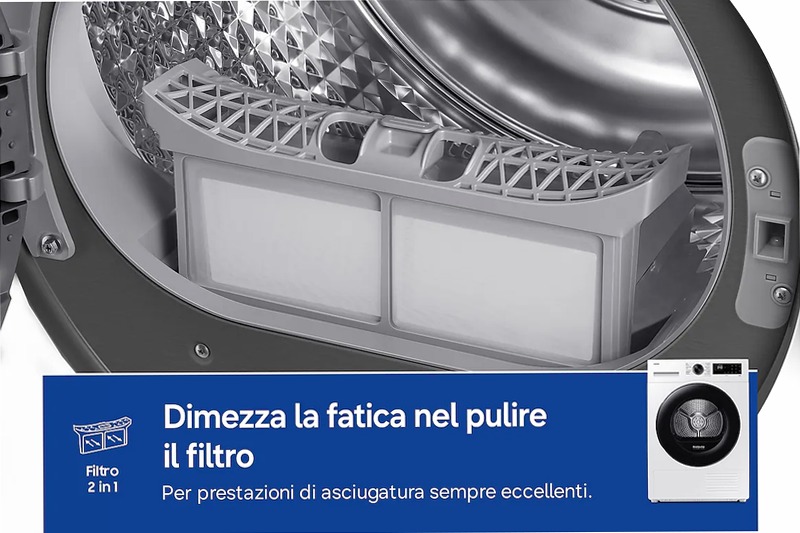Asciugatrice Samsung Crystal EcoDry 8 Kg DV80DG52B0AEET 8kg C Bianco