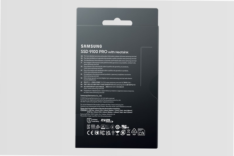 9100 PRO NVMe con dissipatore di calore SSD interno 8TB PCIe 5.0
