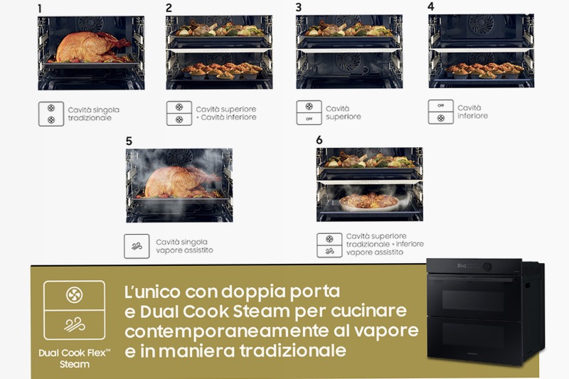 Forno a Vapore Samsung Dual Cook Flex™ Steam Serie 5 76 Beige