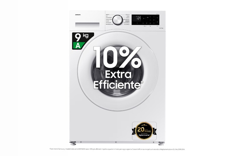 Lavatrice Samsung Crystal Clean™ 9 kg 9kg Bianco