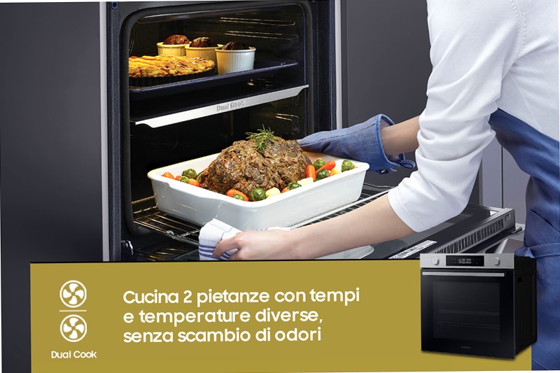 Forno Samsung Dual Cook Serie 4 76L NV7B44403BS 76 A Beige