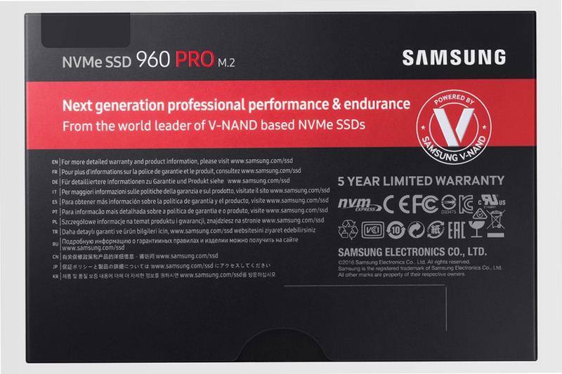 Samsung SSD 960 PRO M.2 NVMe 2TB 3500MB/s 3500MB/s