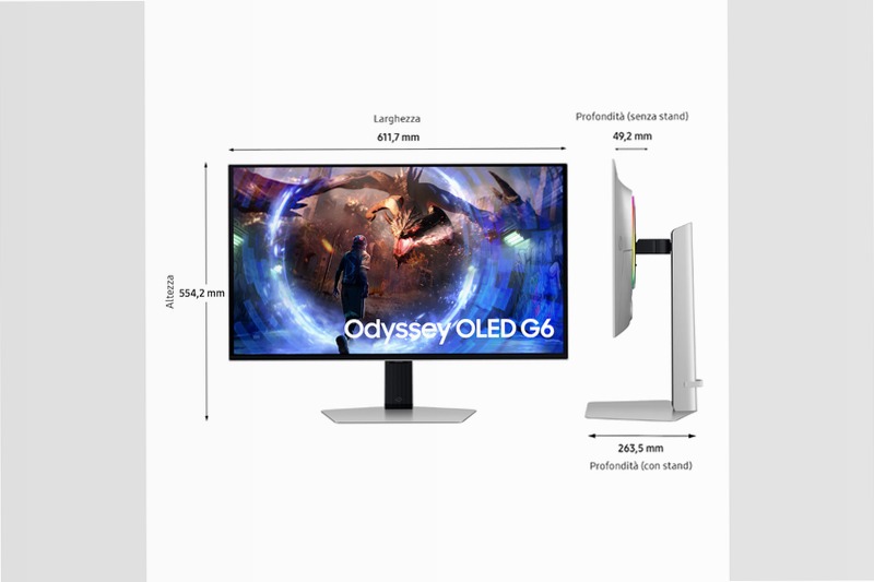 Monitor Gaming Odyssey OLED G6 da 27" Argento