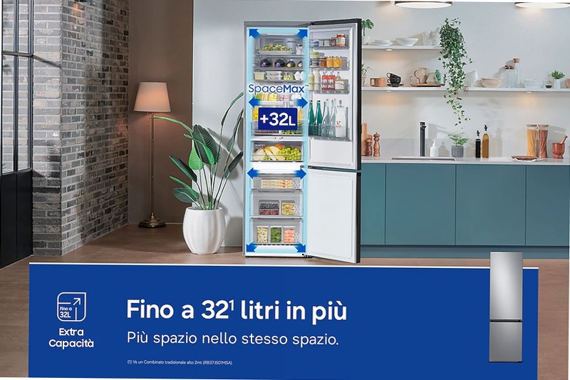 Frigorifero Combinato Samsung BESPOKE AI 2m 390L Argento C