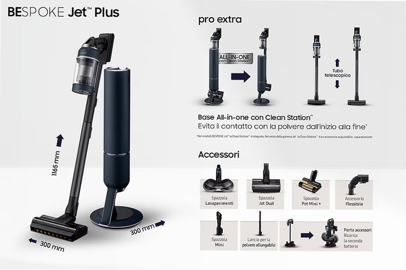 Aspirapolvere senza filo Samsung Bespoke Jet™ Plus pro extra 210W VS20B95973B