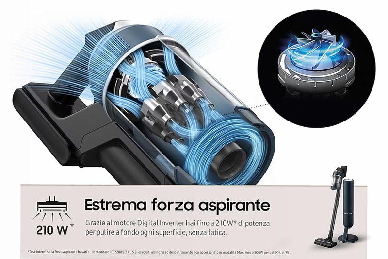 Aspirapolvere senza filo Samsung Bespoke Jet™ Plus pro extra 210W VS20B95973B