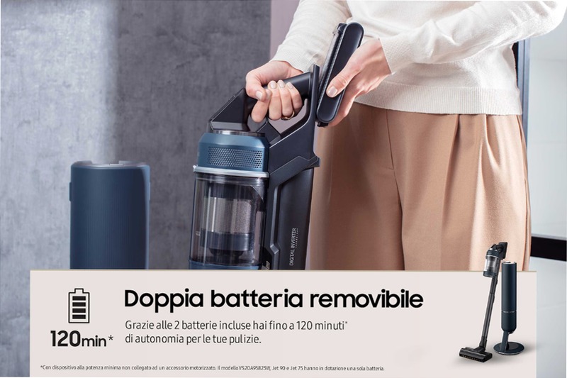 Aspirapolvere Samsung Bespoke Jet™ Plus pro extra 0.5lt A Nero 1400w