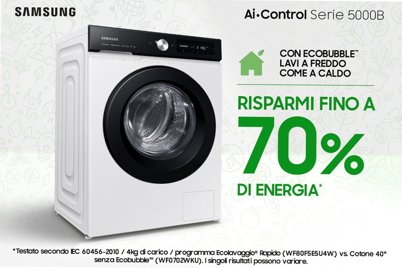 Lavatrice AI Control 11Kg WW11BB504DAE Bianco