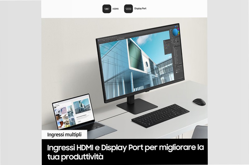 Monitor HRM ViewFinity S7 - S70D da 27" Nero IPS