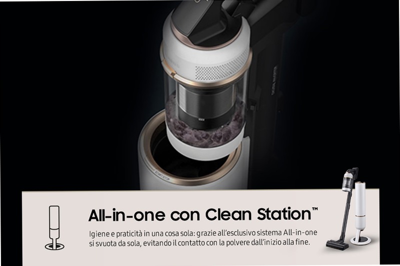 Aspirapolvere Samsung Bespoke Jet™ Plus VS20B95823W 2lt Nero 580w