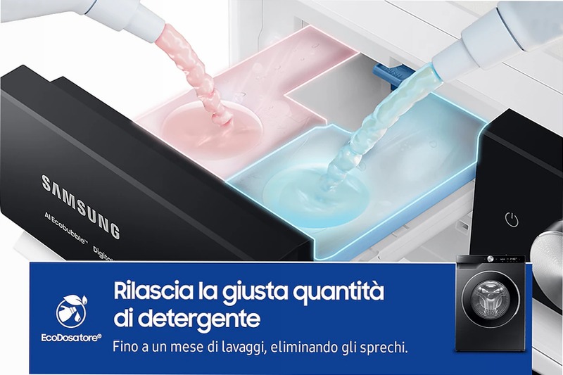 Lavatrice Samsung AI Control Ecodosatore 10Kg Nero