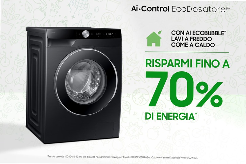 Lavatrice Samsung AI Control Ecodosatore 10Kg Nero