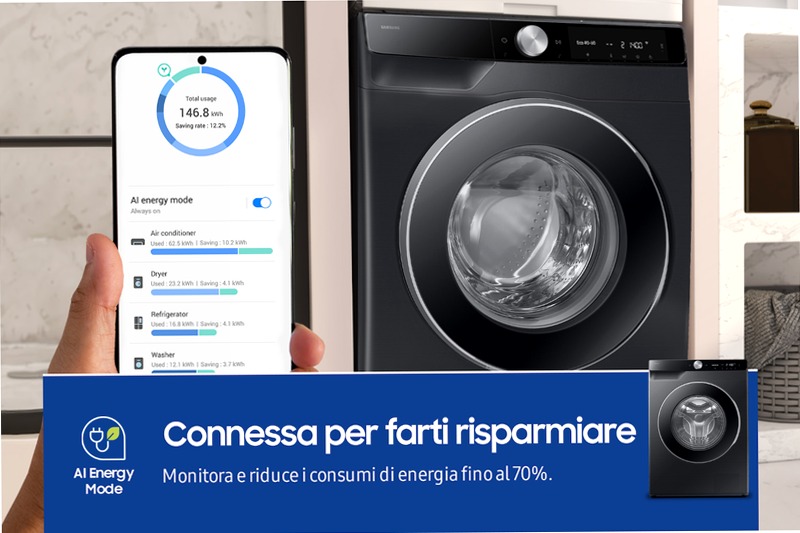 Lavatrice Samsung AI Control Ecodosatore 10Kg Nero