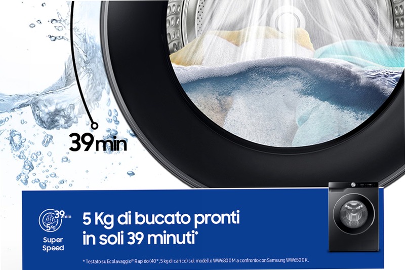 Lavatrice Samsung AI Control Ecodosatore 10Kg Nero