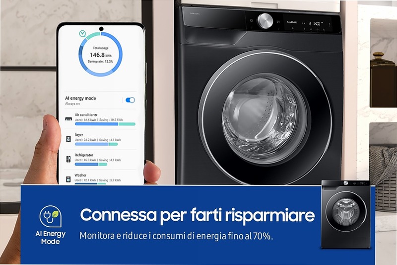 Lavatrice Samsung AI Control Ecodosatore 10Kg Nero