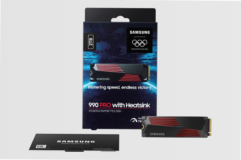 990 PRO NVMe con dissipatore di calore SSD interno 2TB 7450MB/s 7450MB/s