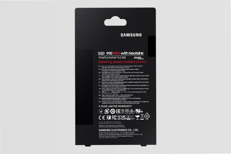 990 PRO NVMe con dissipatore di calore SSD interno 2TB 7450MB/s 7450MB/s